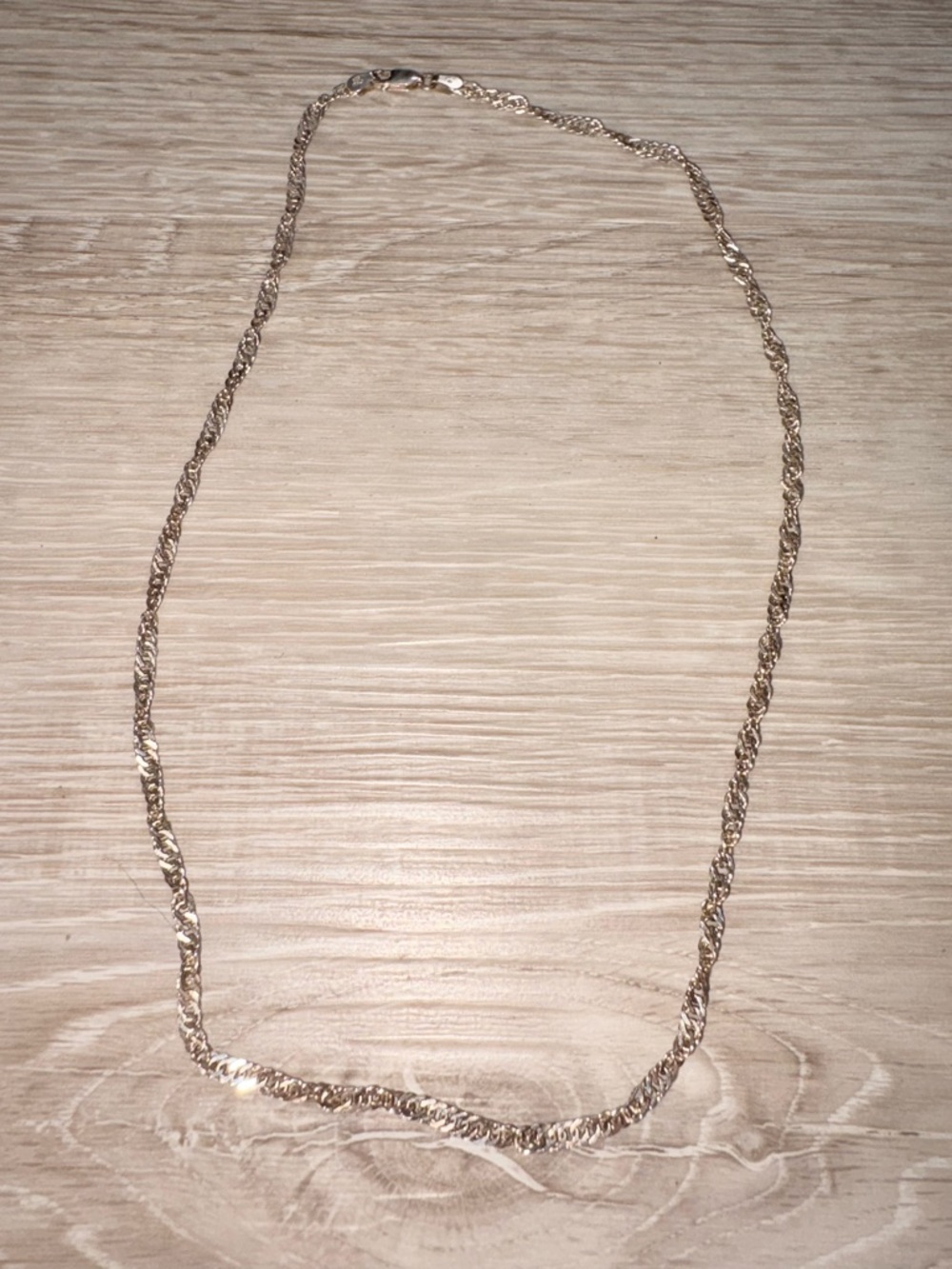 Vintage Italian Sterling Silver Rope Chain Necklace